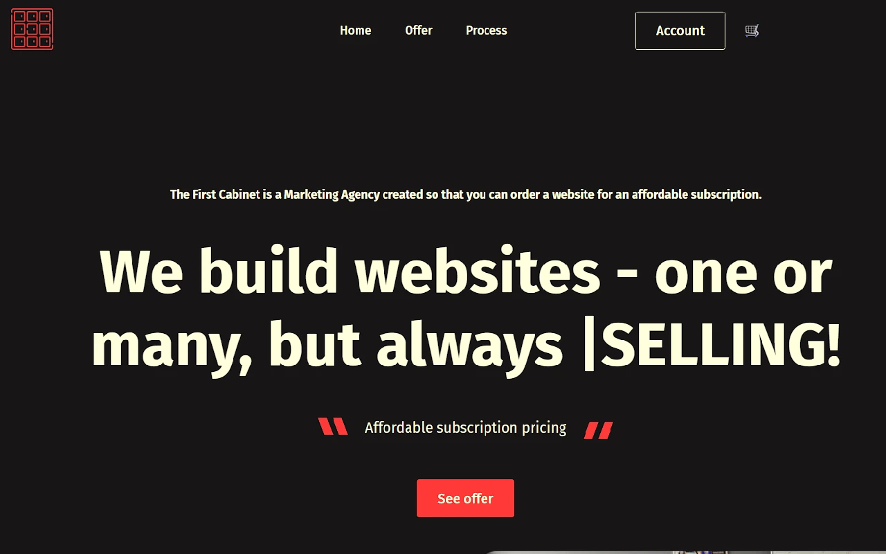 Screenshot of Cab1 website made by City Profit and Cab1 specialists