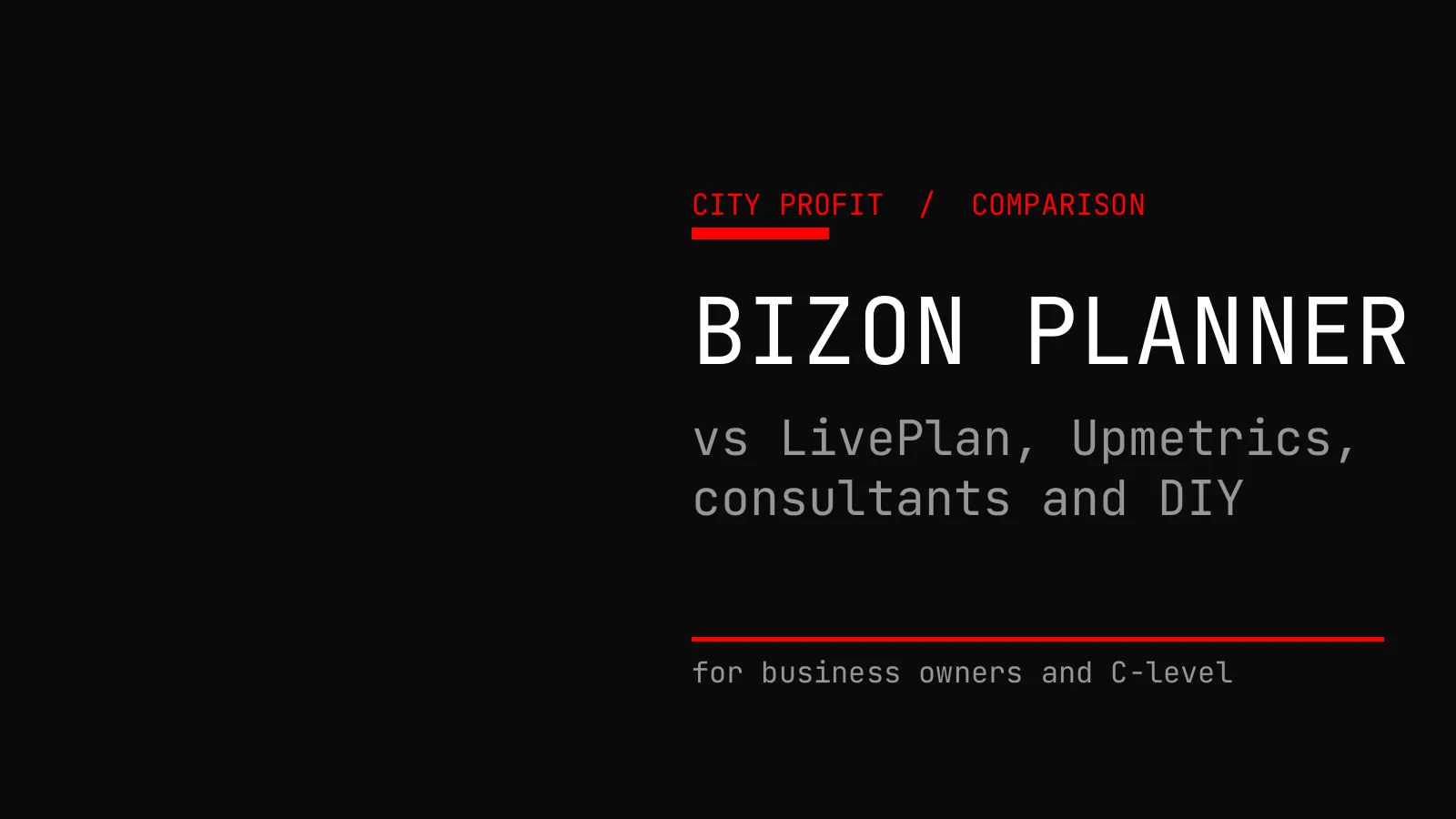 Business Plan for a Bank, Investor or Grant: Bizon Planner vs LivePlan, Upmetrics, Consultants and DIY