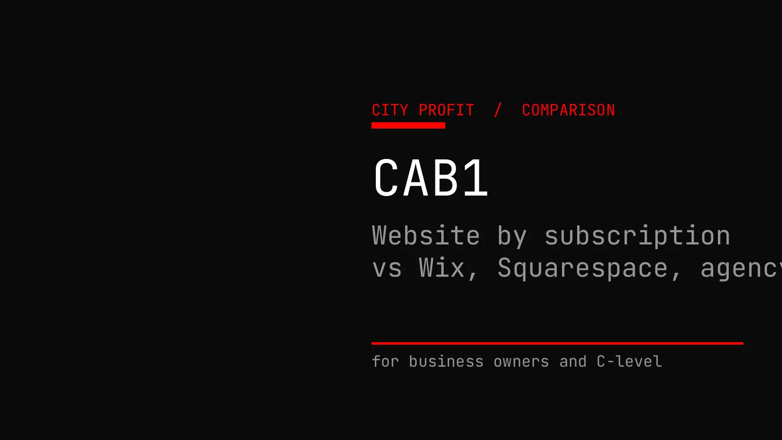 Website by Subscription vs Wix, Squarespace, Tilda and an Agency: What a Business Owner Really Pays (Cab1)